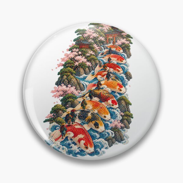 Item preview, Hokugyen Fish Bridge – Japanese Koi Fish Ukiyo-e Fantasy designed and sold by Substance_life.