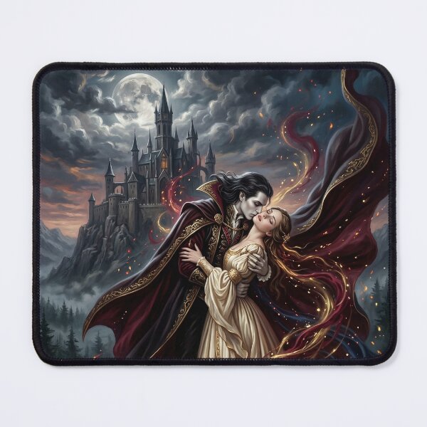 Item preview, Dracula Embracing Maiden Under the Moonlight - Fantasy Art designed and sold by Lucid Dream Pixel.