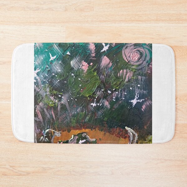 Item preview, Night Forest Ox Impasto Oil Painting designed and sold by KimberyBorjas.