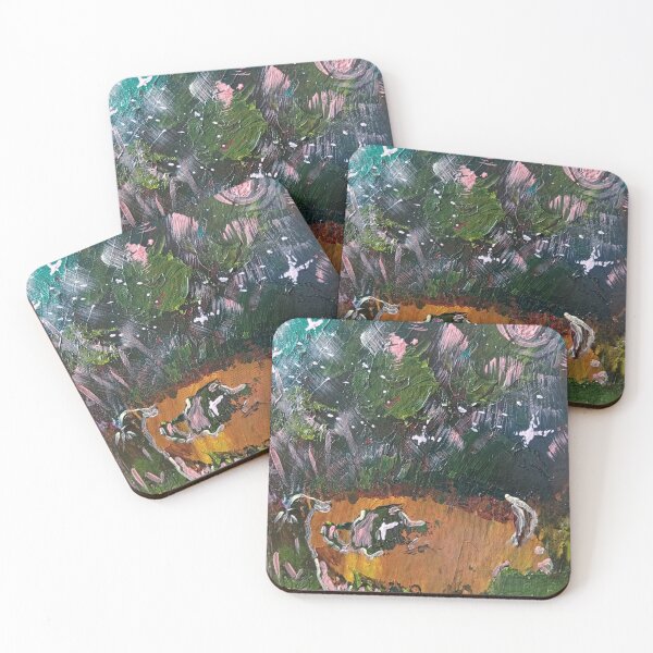 Item preview, Night Forest Ox Impasto Oil Painting designed and sold by KimberyBorjas.