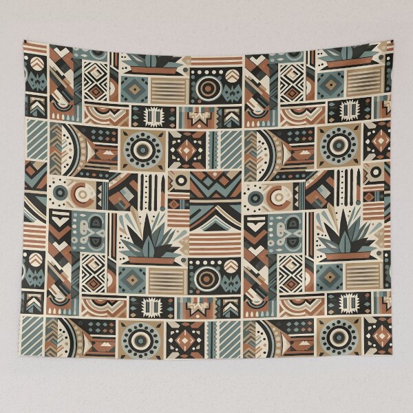 Item preview, Earthy Geometric Tile Pattern – Modern Boho Abstract Art designed and sold by Apex Designs.