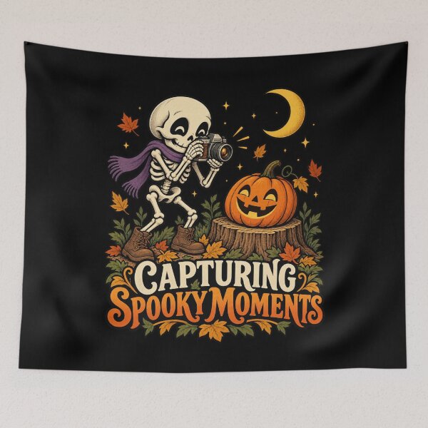 Item preview, Capturing Spooky Moments - Halloween Skeleton Photographer designed and sold by Good Mood Foundry.