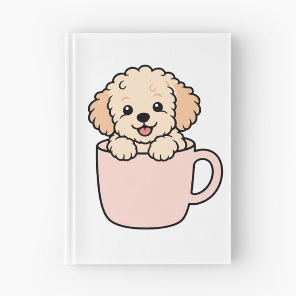 Item preview, Cute Fluffy Maltipoo Puppy in Coffee Mug Aesthetic Dog Sticker Art designed and sold by wildsilencee.