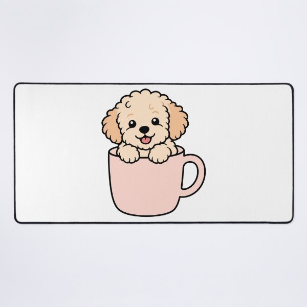 Item preview, Cute Fluffy Maltipoo Puppy in Coffee Mug Aesthetic Dog Sticker Art designed and sold by wildsilencee.
