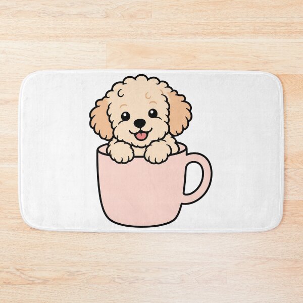 Item preview, Cute Fluffy Maltipoo Puppy in Coffee Mug Aesthetic Dog Sticker Art designed and sold by wildsilencee.
