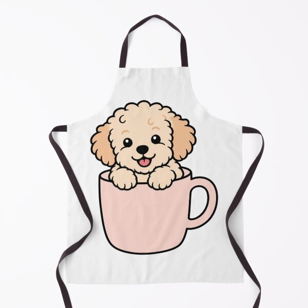 Item preview, Cute Fluffy Maltipoo Puppy in Coffee Mug Aesthetic Dog Sticker Art designed and sold by wildsilencee.