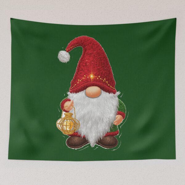Item preview, 3D Christmas Gnome with Glowing Ornament Sticker designed and sold by MargaretPolanco.