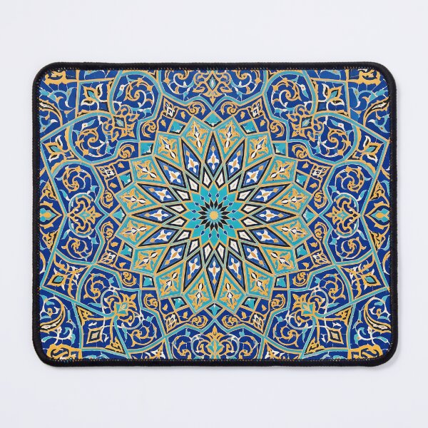 Item preview, Persian Tile Mosaic Traditional Blue Arabesque Pattern Iranian Architecture Art designed and sold by yousefi.