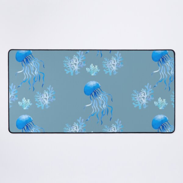 Item preview, watercolor blue jellyfish underwater world designed and sold by XertHardcore.