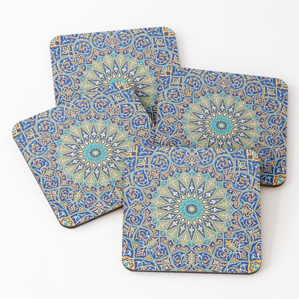Item preview, Persian Tile Mosaic Traditional Blue Arabesque Pattern Iranian Architecture Art designed and sold by yousefi.