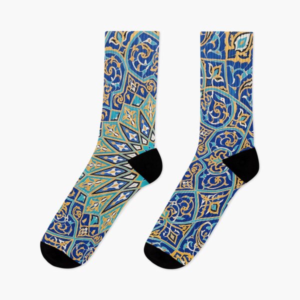 Item preview, Persian Tile Mosaic Traditional Blue Arabesque Pattern Iranian Architecture Art designed and sold by yousefi.