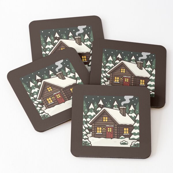Item preview, Cozy Snowy Log Cabin in Winter Forest designed and sold by AIG - Andrei Ilie Graphics.