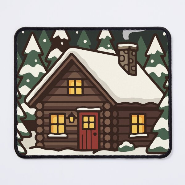 Item preview, Cozy Snowy Log Cabin in Winter Forest designed and sold by AIG - Andrei Ilie Graphics.