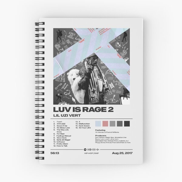 Item preview, Luv Is Rage 2 by Lil Uzi Vert - Tracklist Art designed and sold by FourthWall Prints.