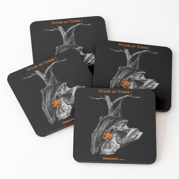 Item preview, Cute Flying Fox Bat Halloween Orange Trick or Treat Art designed and sold by Dina's Fine Arts.