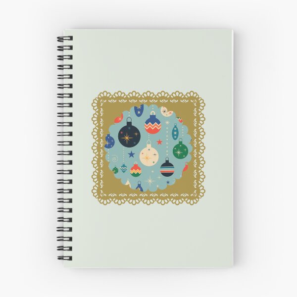 Item preview, Mid Century Modern Christmas Ornaments & Gold Lace Border Art designed and sold by Liberarteprint.