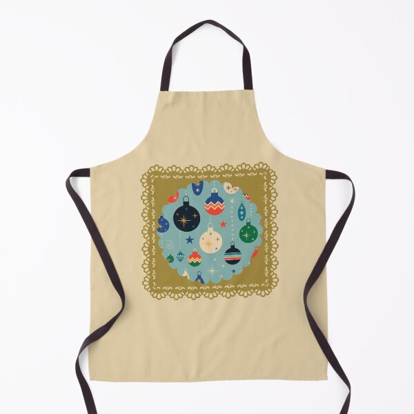 Item preview, Mid Century Modern Christmas Ornaments & Gold Lace Border Art designed and sold by Liberarteprint.