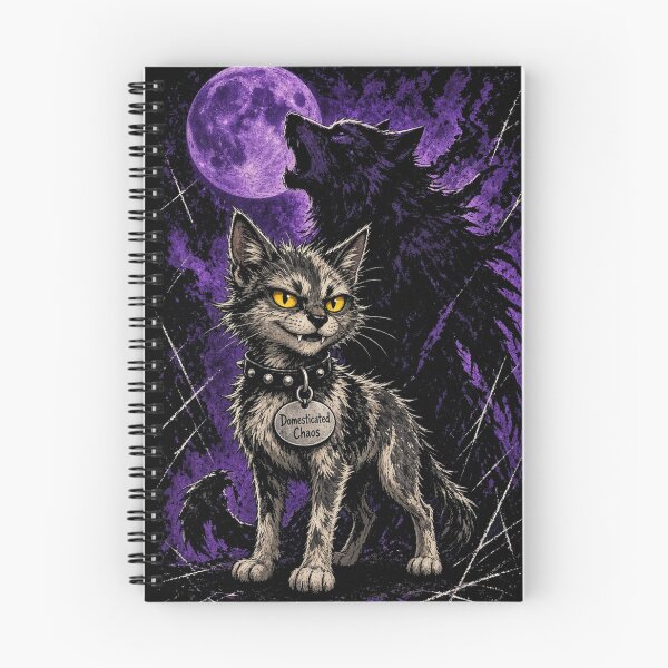 Item preview, Domesticated Chaos - Funny Lykoi Werewolf Cat With Wolf Shadow | Purple Moon Gothic Cat Lover Gift designed and sold by Ibrahimhema5.