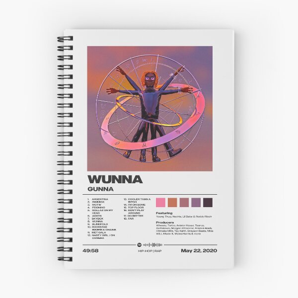 Item preview, Wunna by Gunna - Minimalist Tracklist Art designed and sold by FourthWall Prints.