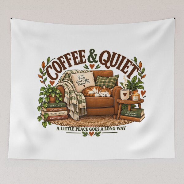 Item preview, Coffee & Quiet — Cozy Lifestyle Design designed and sold by GL Digital Artwork .