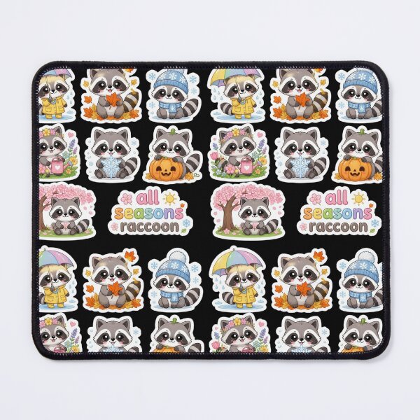 Item preview, All Seasons Raccoon Cute Pack designed and sold by creativerooney.
