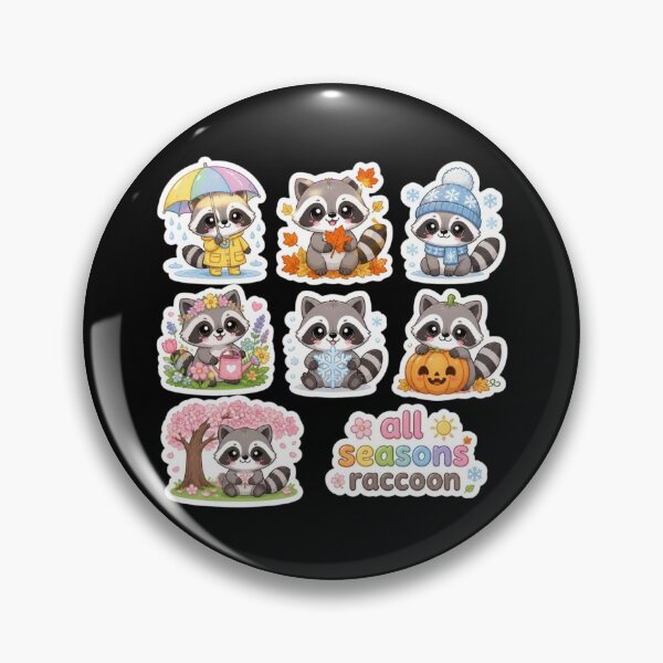 Item preview, All Seasons Raccoon Cute Pack designed and sold by creativerooney.