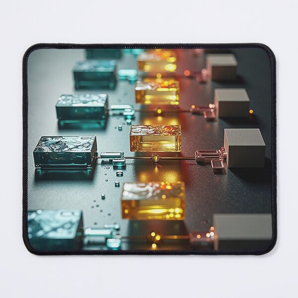 Item preview, Futuristic Glowing Microchip Glass Circuit Abstract Art designed and sold by profustock.
