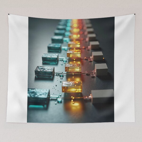 Item preview, Futuristic Glowing Microchip Glass Circuit Abstract Art designed and sold by profustock.