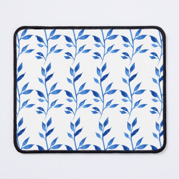 Item preview, Blue floral leaf pattern  designed and sold by ArtBySafia.
