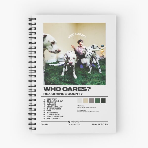 Item preview, Who Cares? by Rex Orange County - Tracklist Art designed and sold by FourthWall Prints.