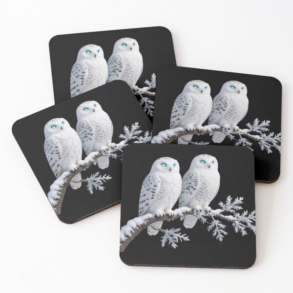 Item preview, Snowy Owls on Winter Branch designed and sold by Roanemermaid.