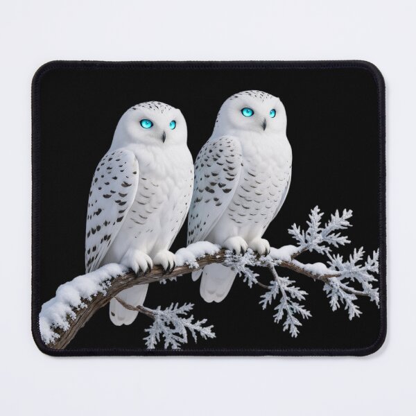 Item preview, Snowy Owls on Winter Branch designed and sold by Roanemermaid.