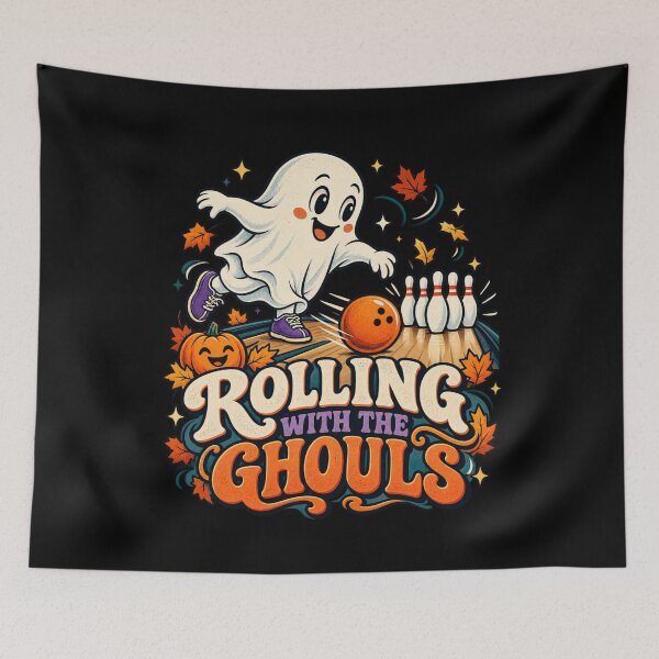 Item preview, Rolling With The Ghouls - Halloween Bowling Ghost designed and sold by Good Mood Foundry.