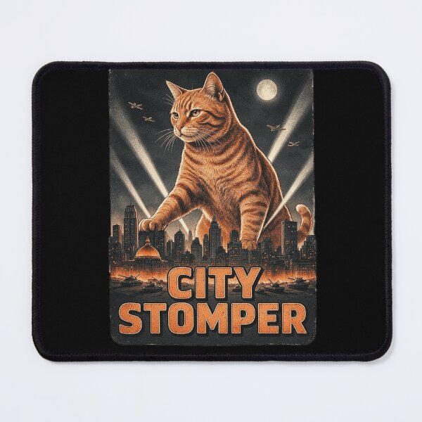 Item preview, City Stomper Funny Giant Monster Kaiju Movie Cat designed and sold by FurRealStudioCo.