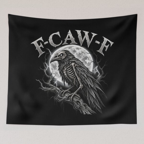 Item preview, F-CAW-F Gothic Skeleton Raven Full Moon Dark designed and sold by will freed18.