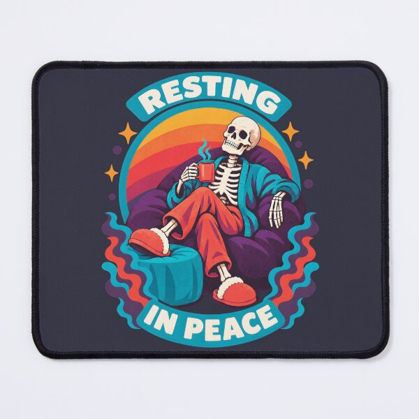 Item preview, Retro Skeleton Resting In Peace Coffee designed and sold by MagicTheDog.