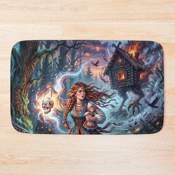 Item preview, Vasilisa the Beautiful near Baba Yaga Hut - Slavic Mythology designed and sold by Lucid Dream Pixel.