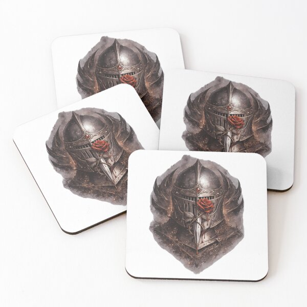 Item preview, Bloodstained Knight Helm With Red Rose  Dark Gothic Romance Medieval Art designed and sold by TeamDzShirt.