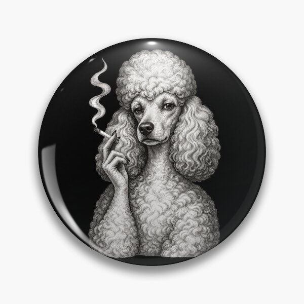 Item preview, Vintage Smoking Poodle Elegant Retro Dog Portrait designed and sold by will freed18.