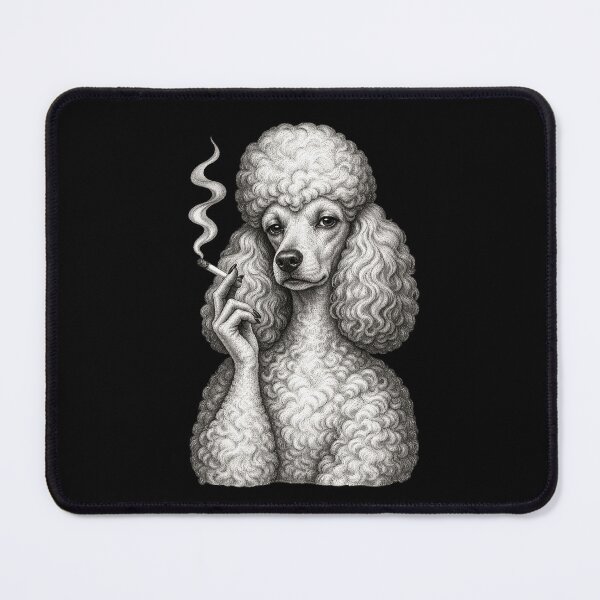 Item preview, Vintage Smoking Poodle Elegant Retro Dog Portrait designed and sold by will freed18.
