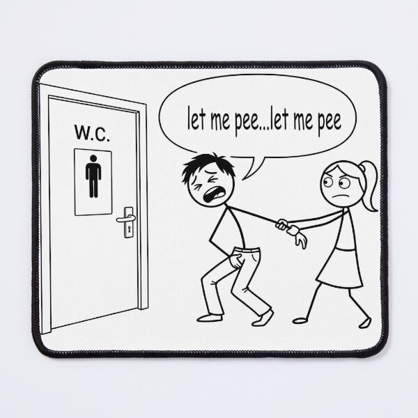 Item preview, Let Me Pee...Let Me Pee" Minimalist Bathroom Humor Line Art designed and sold by Tamer ⭐⭐⭐⭐⭐.