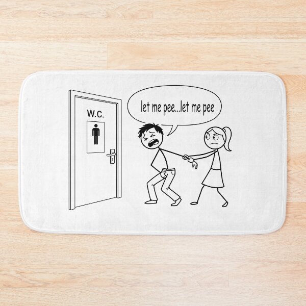 Item preview, Let Me Pee...Let Me Pee" Minimalist Bathroom Humor Line Art designed and sold by Tamer ⭐⭐⭐⭐⭐.