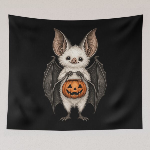 Item preview, Cute Halloween Bat with Jack O Lantern Pumpkin Trick or Treat designed and sold by will freed18.