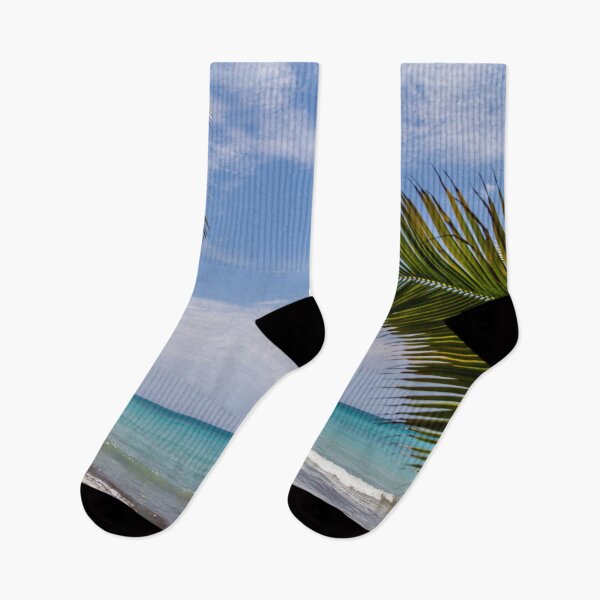 Item preview, Tropical beach with palm trees – turquoise sea & holiday paradise designed and sold by Nicole Bleck.
