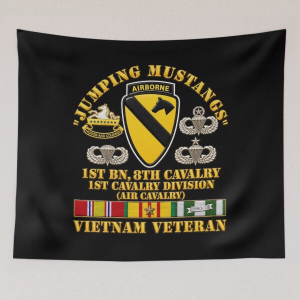 Item preview, Jumping Mustangs - 1st Bn 8th Cav 1st Cav w VN SVC - 3D - Enhanced designed and sold by Military Insignia Products.