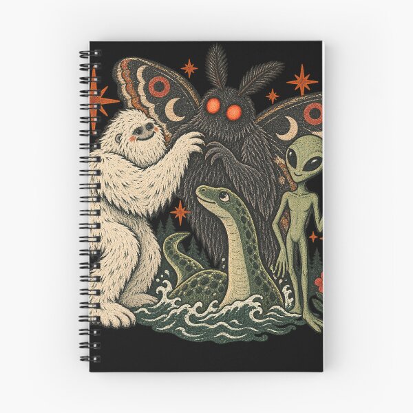 Item preview, Cryptid Friends Mothman Bigfoot Nessie Alien Vintage Weirdcore designed and sold by will freed18.