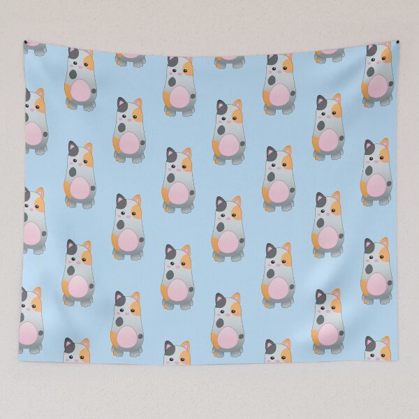 Item preview, Pattern of Cute Pastel Baby Calico Cat - Kawaii Chibi illustration designed and sold by Agamaji.