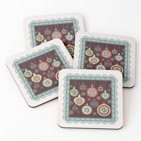 Item preview, Vintage Atomic Christmas Ornaments Pattern Holiday Decor Art designed and sold by Liberarteprint.