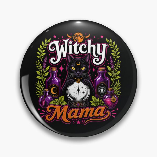 Item preview, Witchy Mama Black Cat Crystal Ball Halloween designed and sold by shirt-hard-top1.