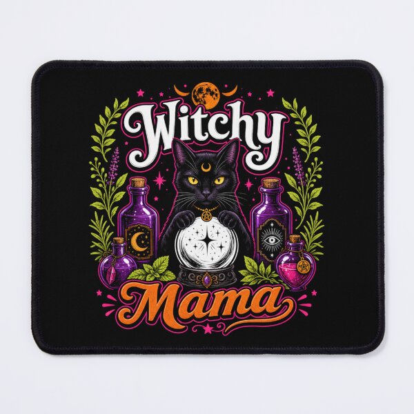 Item preview, Witchy Mama Black Cat Crystal Ball Halloween designed and sold by shirt-hard-top1.